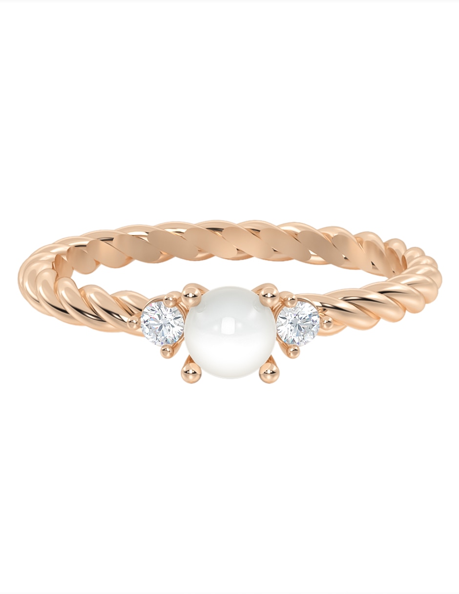 Anillo de compromiso de oro 14 K zirconia 1